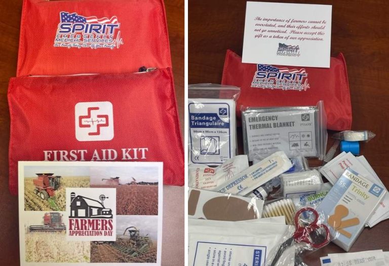 Spirit EMS honors farmers with First-Aid-Kits