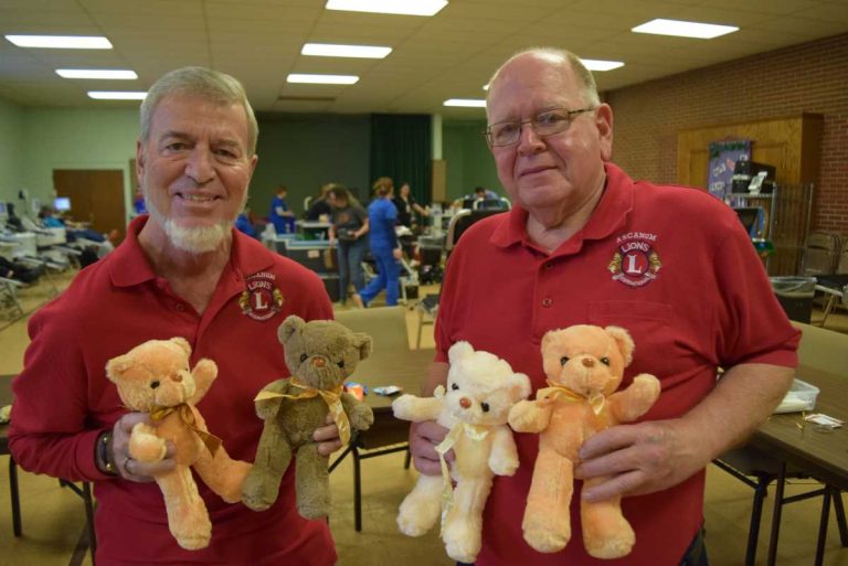 Lions Shepherd stuffed animals for ill kids at Teddy Blood Drive