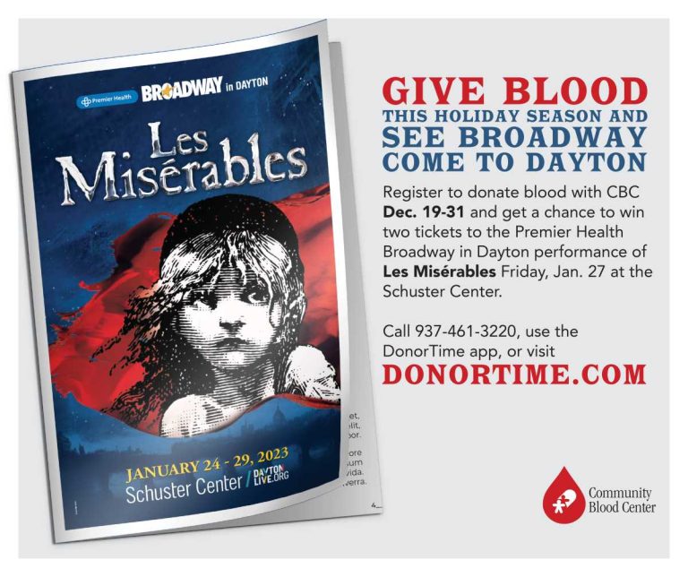 Holiday Blood Donors can win tickets to “Lez Miz”