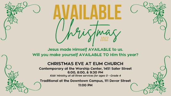 UPDATE: Christmas Eve at EUM Church