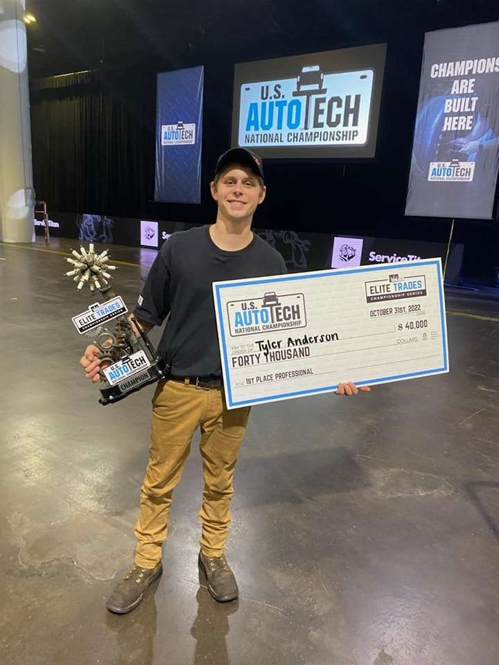 Local shop owner Tyler Anderson best Auto Tech in the nation
