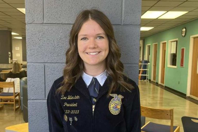 Zoe Billenstein competes in State FFA Advanced Prepared Public Speaking