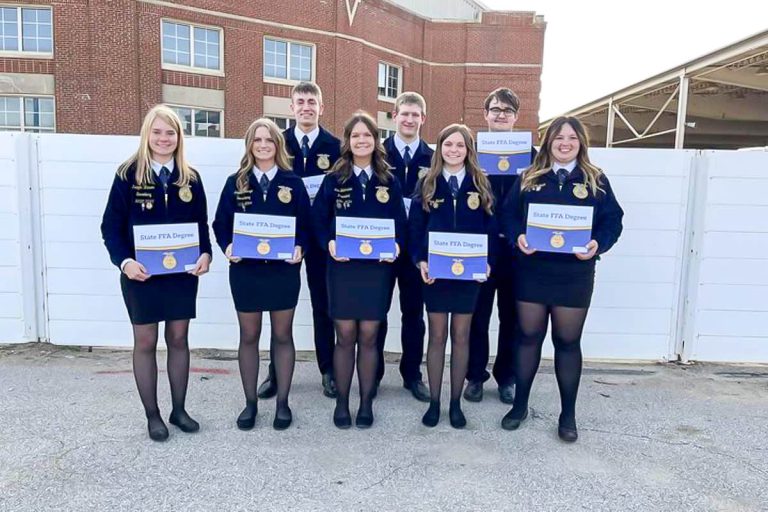 8 Versailles FFA members received their State FFA Degree