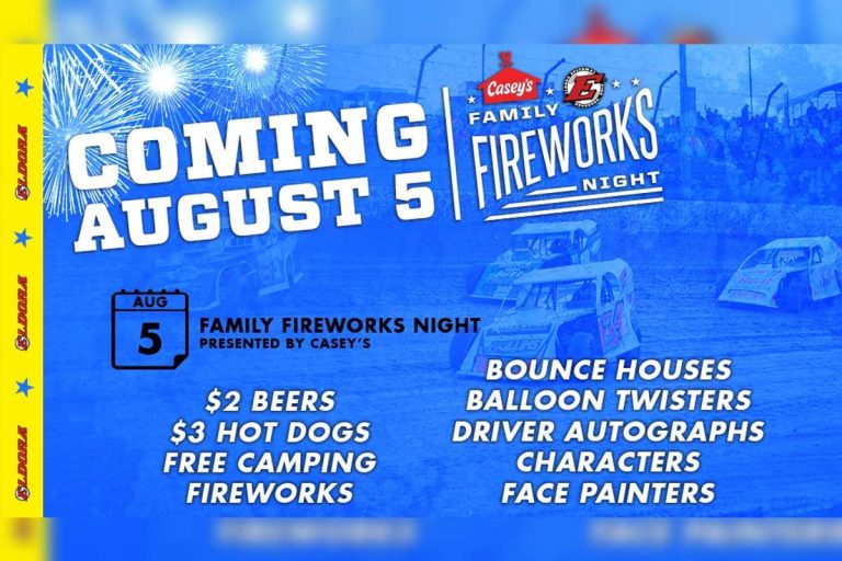 Eldora Speedway’s Family Fireworks Night #2 is coming up!
