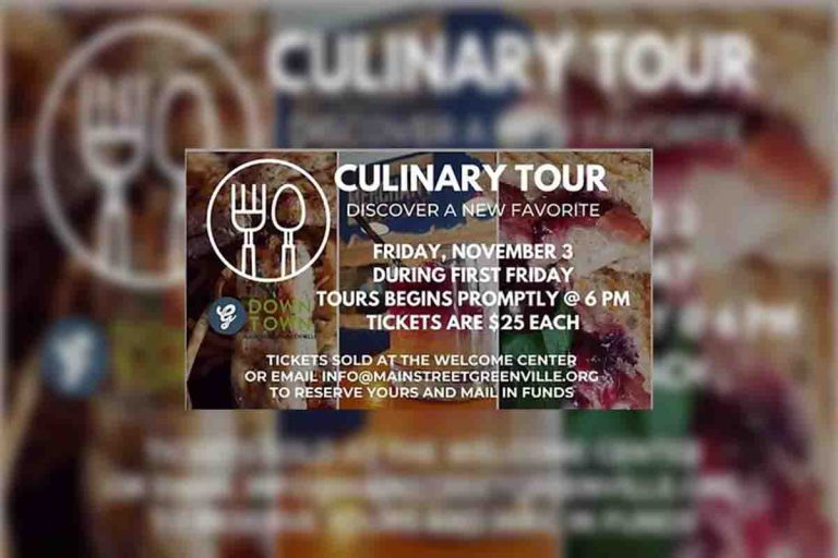 Mainstreet Greenville’s presents “Culinary Tour” for November’s First Friday