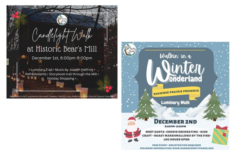 Darke County Parks’ Christmas Double Feature weekend is coming up