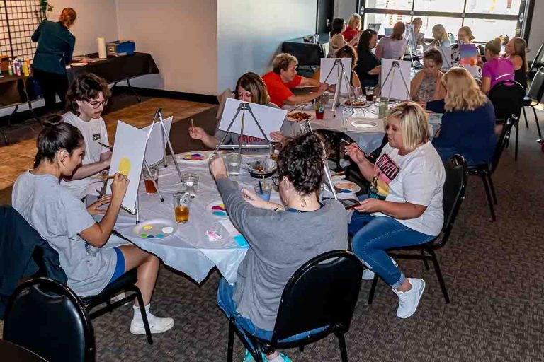 Anna Bier Gallery’s Paint & Sip at Sure Shot Strikes a Colorful Success